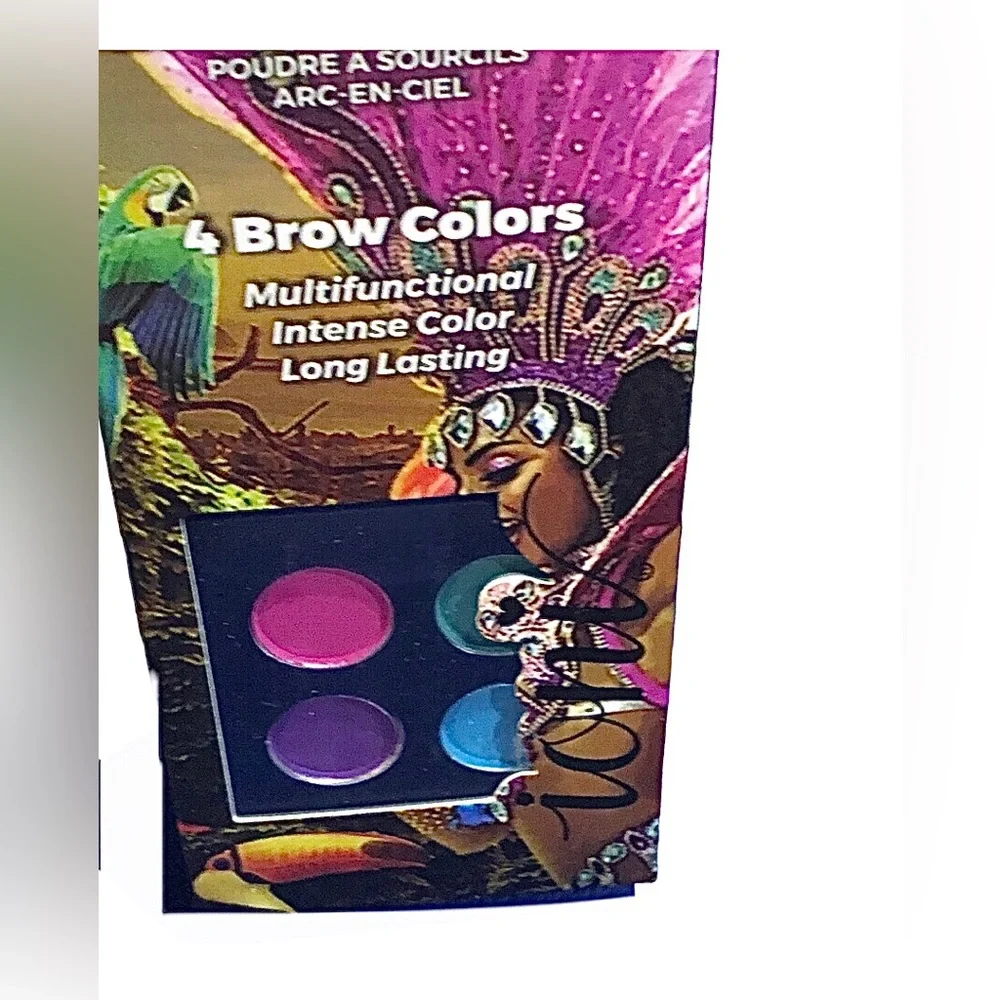 4quad Rainbow vibrant‎ carnival vibrant colors brow powder palette new Free